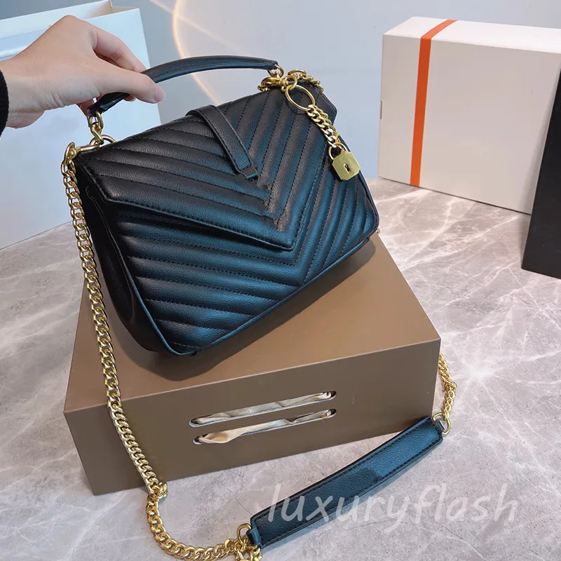 Grid Shoulder Bag Black Gold and Silver Chain Designers Fashionable 2021 Messenger Bag Luxurys High-quality Leather Ladies Handbags Purses