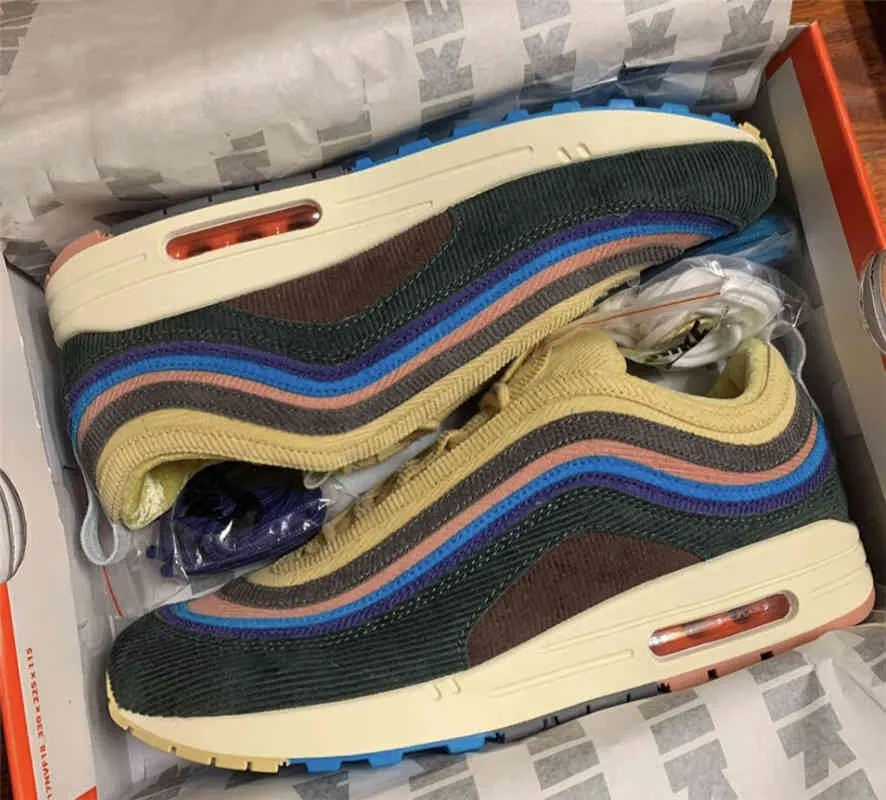 2022 Äkta 97 Sean Wotherspoon utomhusskor 1/97 VF SW Hybrid Ljusblå Fury Lemon Wash Män Dam Sport Sneakers Med Box