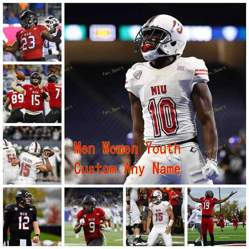 Custom Northern Illinois Huskies Niu College Football Jerseys 32 Brett Bostad 33 Joshua Earl 36 Matt Ference 4 Dustin Fletcher Stitched