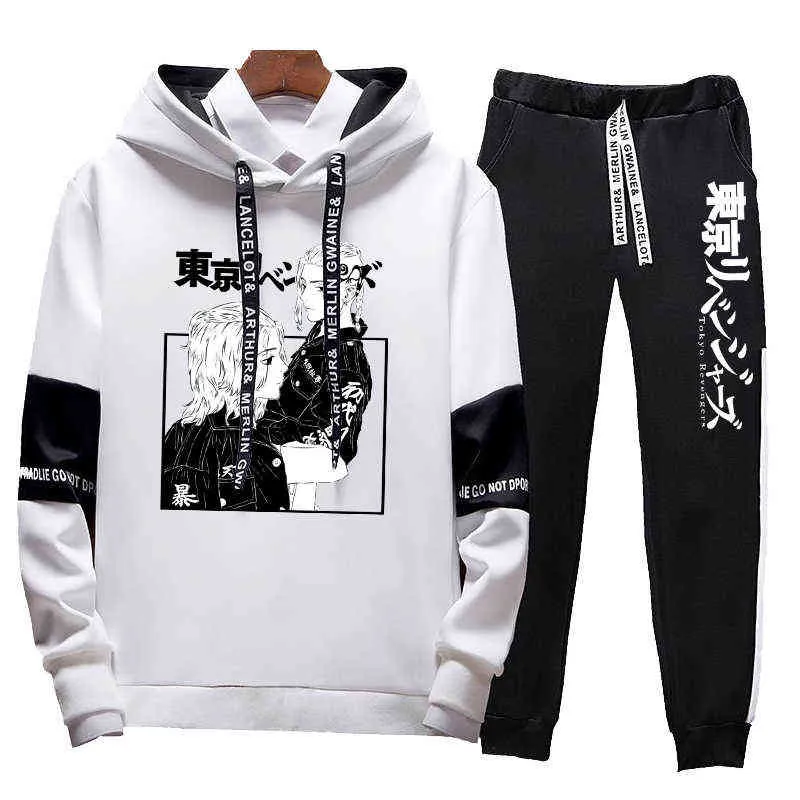 Mest populära anime tryckta hoodies och jogger byxor högkvalitativa män / kvinnor dagliga casual sport mode outfits g1222