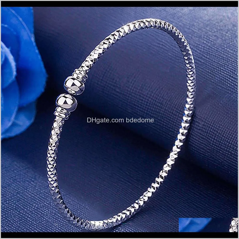Other Bracelets Jewelry Drop Delivery 2021 Womens With Adjustable Opening 24K Sier Plated Floral Roman Bracelet 2Dot5M Thread Ringvqsb Bb5Wc
