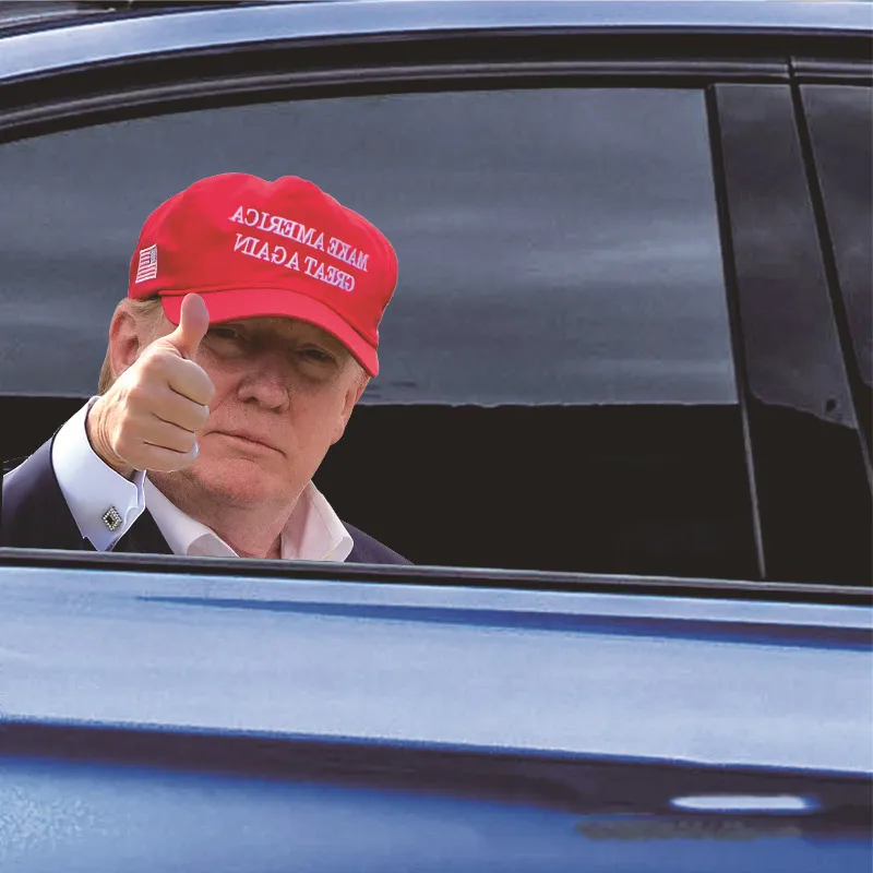 25*32cm Trump 2024 Car Sticker Banner U.S. Presidential Election PVC Cars Window Stickers