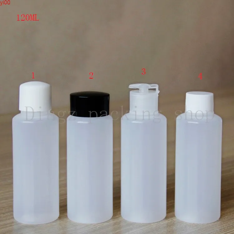 50pcs 120ml bouteilles souples en plastique transparent PE vide 120cc couvercle rabattable/spirale bouteille d'emballage cosmétique bouteille d'extrusionbonne quantité