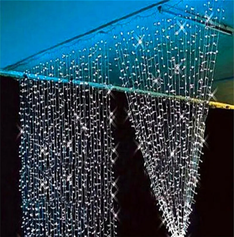 3x3 / 3x1m LED Wedding Fairy Light Boże Narodzenie Garland Curtain String Lights Outdoor Newyear Birthday Party Garden Decoration