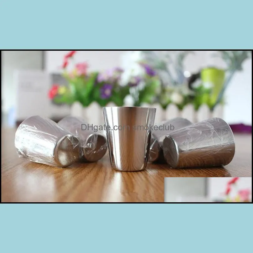 30ml Drinking Glass Stainless Steel Shot Glasses Cups Wine Beer Whiskey Mugs Outdoor Travel Cup DHL Free