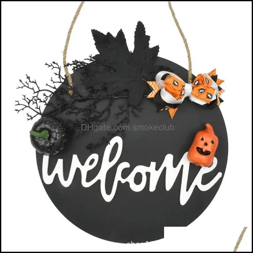 Decorative Flowers & Wreaths Wooden Door Hanging Sign Festival Welcome Plaque