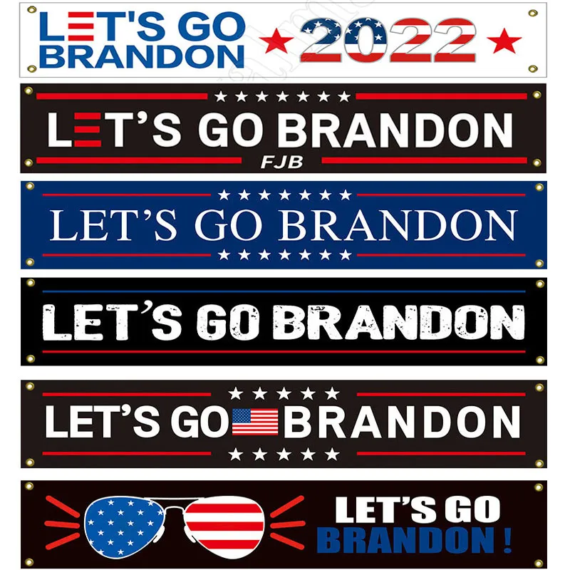 Laten we Go Brandon Banner Vlag 250x45cm Trump President Verkiezing Vlaggen DHL Gratis levering