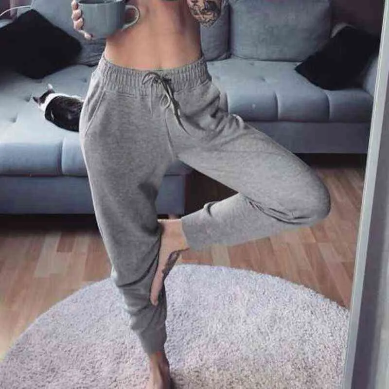 Pantalons de survêtement pour femmes Femmes Coton Pantalons lâches Hommes Plus Taille Taille Haute Joggers Hip Hop Bas Pantalon de survêtement décontracté Femme 211124