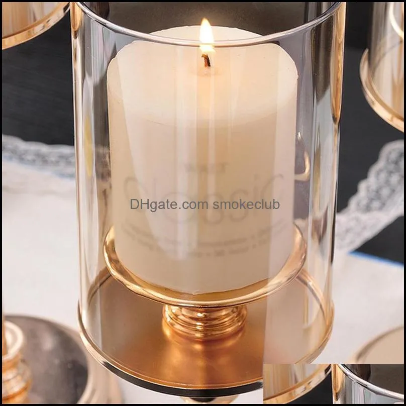 Candle Holders Gold Metal Pillar Centerpieces Table Mantel Fireplace Decor Candlestick Nordic Home