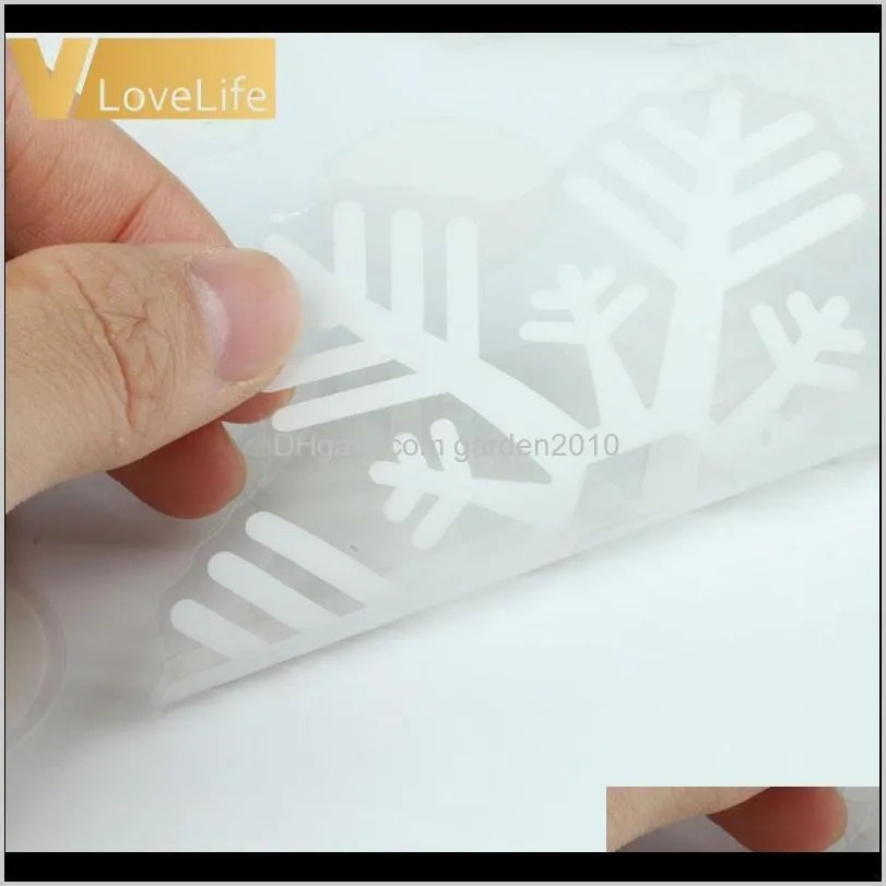 48pcs snowflake window clings christmas window decorations different snowflakes by glueless pvc stickers1