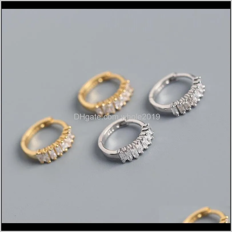 ins real 925 sterling silver zircon round hoop earrings for fashion women bohemian fine jewelry 18k gold accessories gift