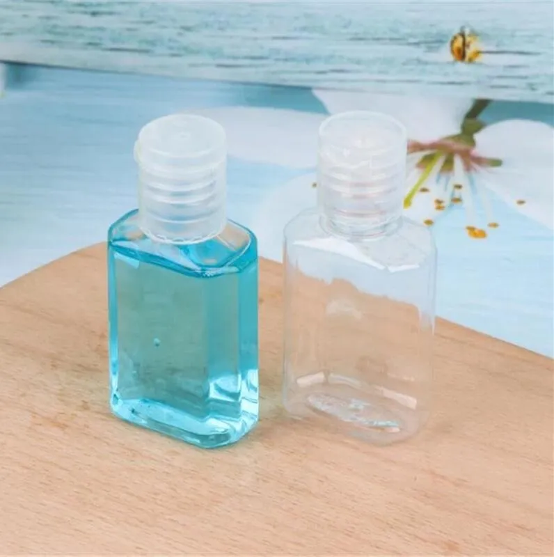 30 ml 60ml de garrafa de plástico de animais de estimação vazia Garrafas transparentes Braçadas recicláveis ​​Recipiente de viagem para shampoo de desinfetante para as mãos