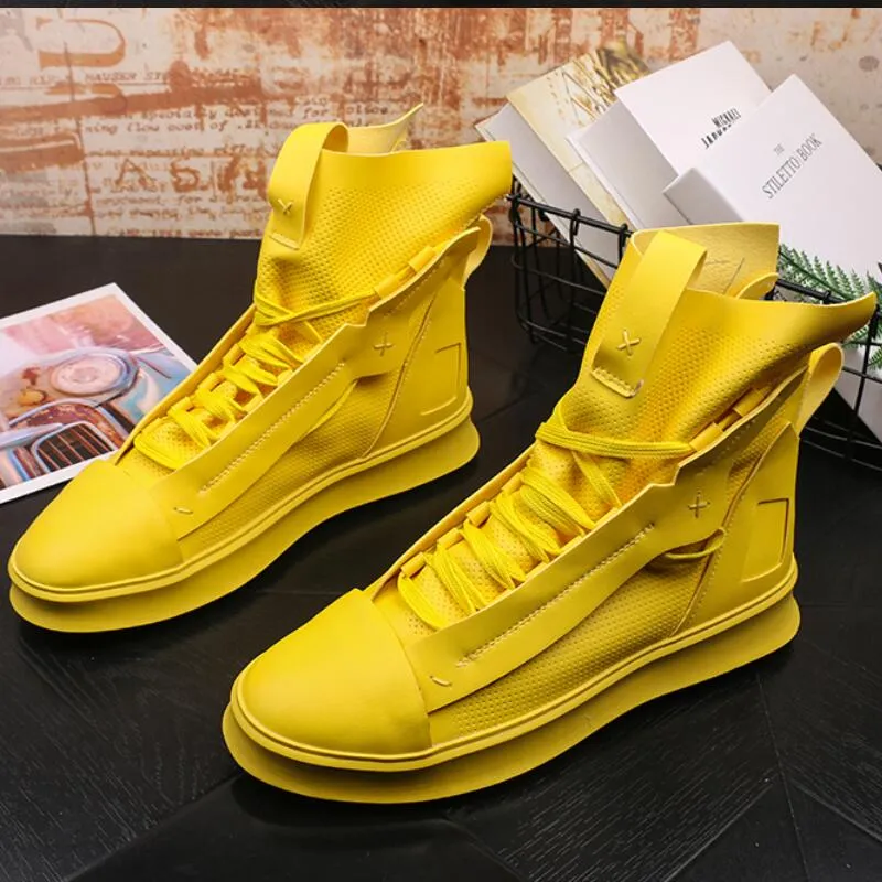 High top boots new type man small white shoe tide Korean version casual Zapatillas Hombre b3