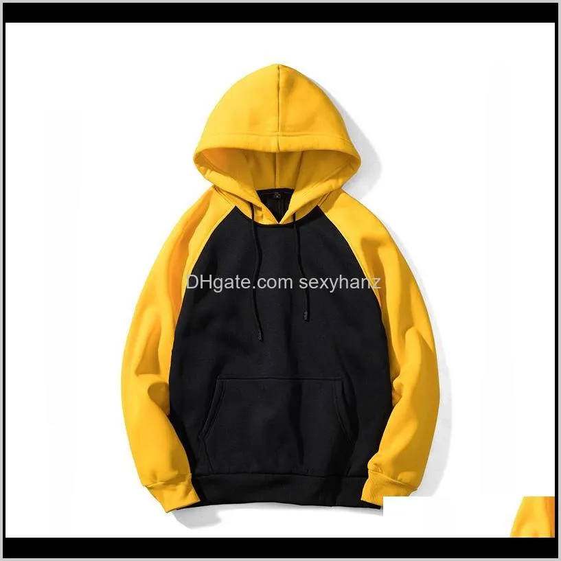 men`s sweater winter sports sweater color blocking fleece long sleeved style loose hooded sweater men s-2xl