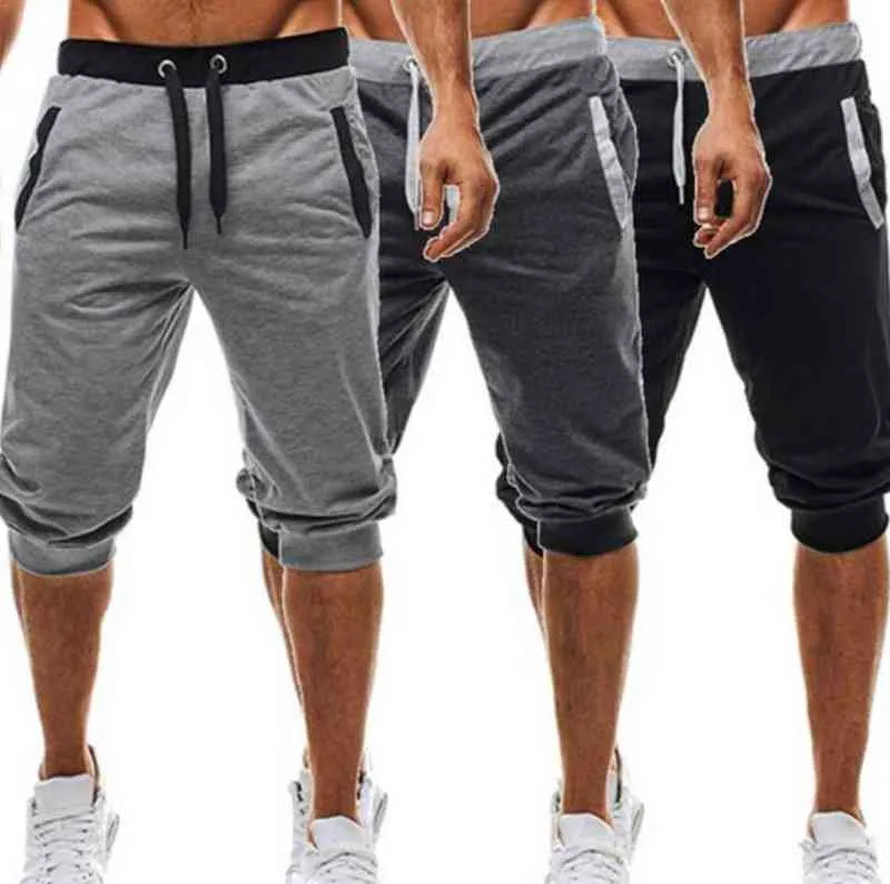 Pantalones Cortos hasta la rodilla para hombre bermudas masculinas de estilo veraniego con diseo telas combinadas chndal en 220312