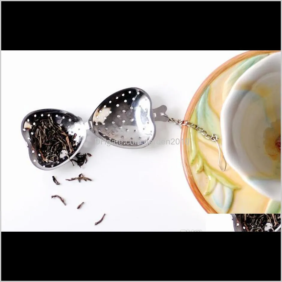Utensili per il caffè Acciaio inossidabile Sier Heart Spice Colino Filtro a sfera Herb Steeper Infusore per tè di alta qualità Rm6Sy Gfjsr