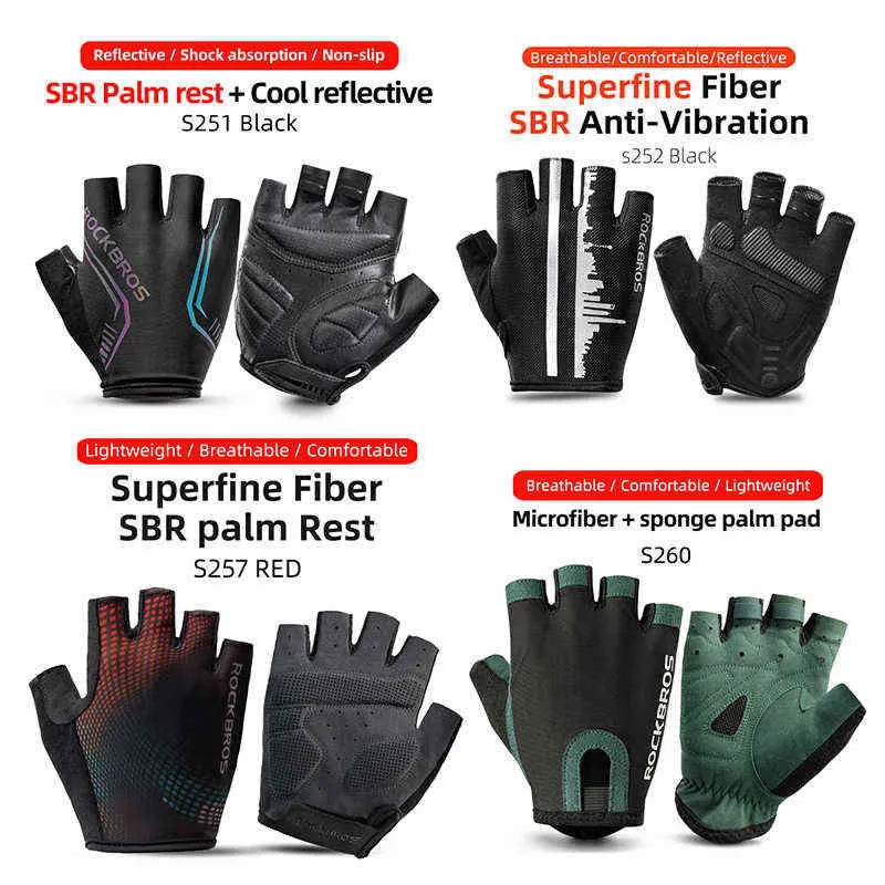 ROCKBROS gants de vélo vtt route Anti-choc VTT sans doigts hommes femmes respirant cyclisme sport gant antidérapant 211129273L