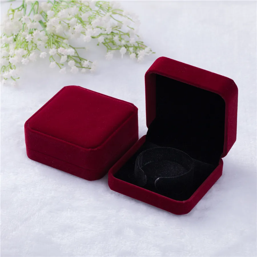 Amazing Jujube Red Wedding Ring Jewelry Box Velvet Earring Case Pendant  Bracelet Storage Organizer Pearl Necklace Gift Holder