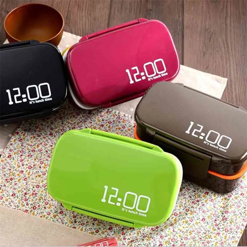 Creative Eco-Friendly Lunch Box For Kids 1400ml Food Cintainer Portable Bento Leakproof Microwavable Storage 210423