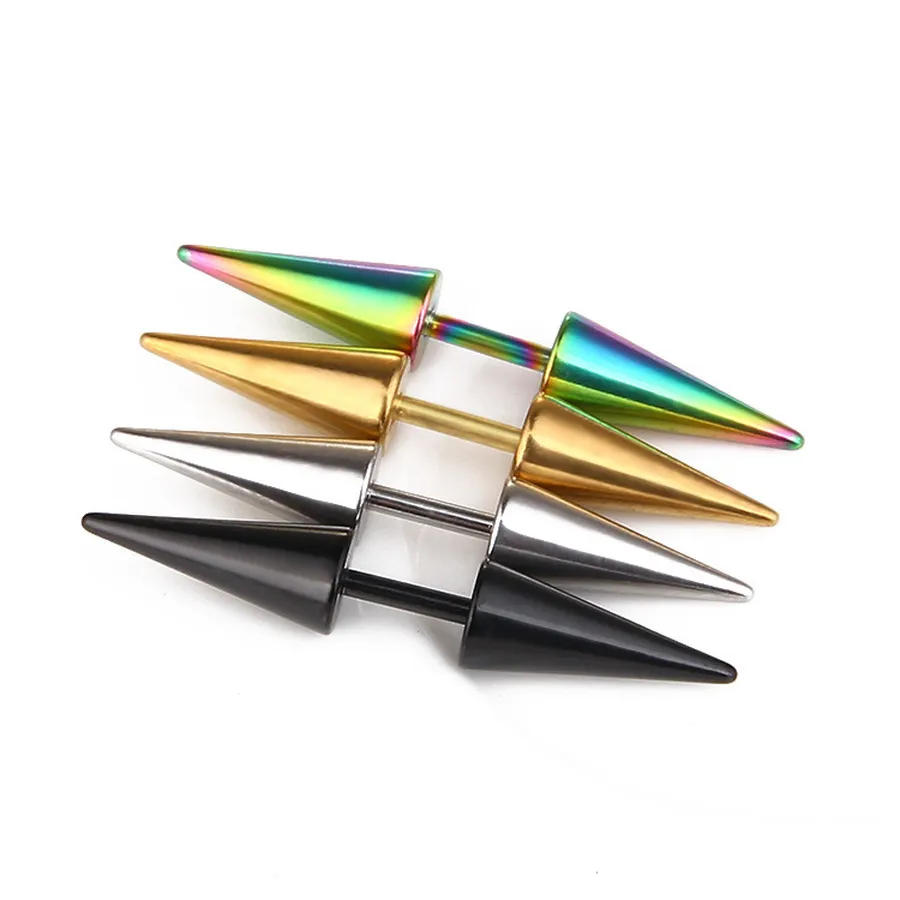 Spike Piercing Orecchini Stud Anallergico Acciaio Inossidabile Oro Nero Arcobaleno Nail Ear Rings Puncture Body Jewelry per Donna Uomo Will e Sandy