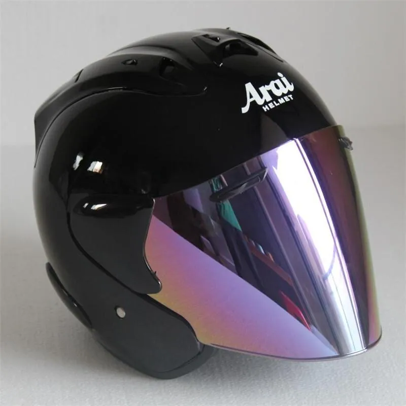 Cascos de motocicleta Casco medio cara abierta Hombres Mujeres Casco Vintage Scooter Jet Retro Pare Moto Cascos Para