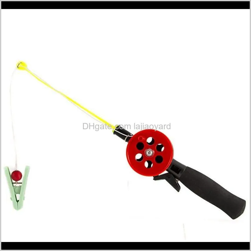 children`s fishing rod portable ice with reel eva handle outdoor winter boat rods