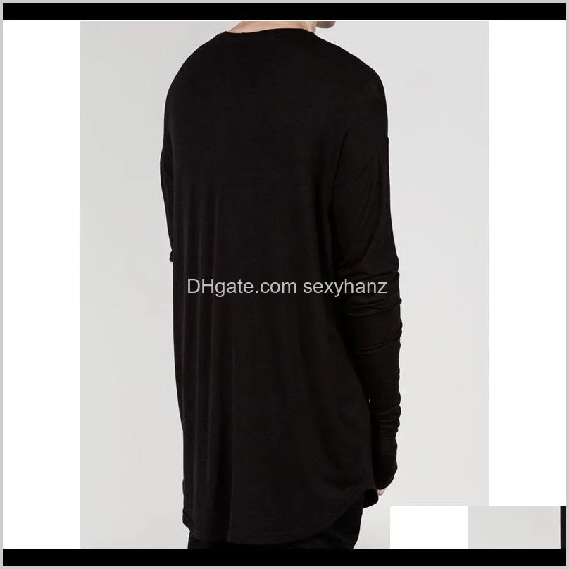 high street men`s t shirt extended t-shirt men`s clothing curved hem long line tops tees hip hop urban blank shirts