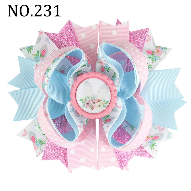 16 Color Easter Decoration Handmade Grosgrain Ribbon Bows with Clips for rabbit Baby Girls Bowknot Hairpins Gifts Headwear Accessories