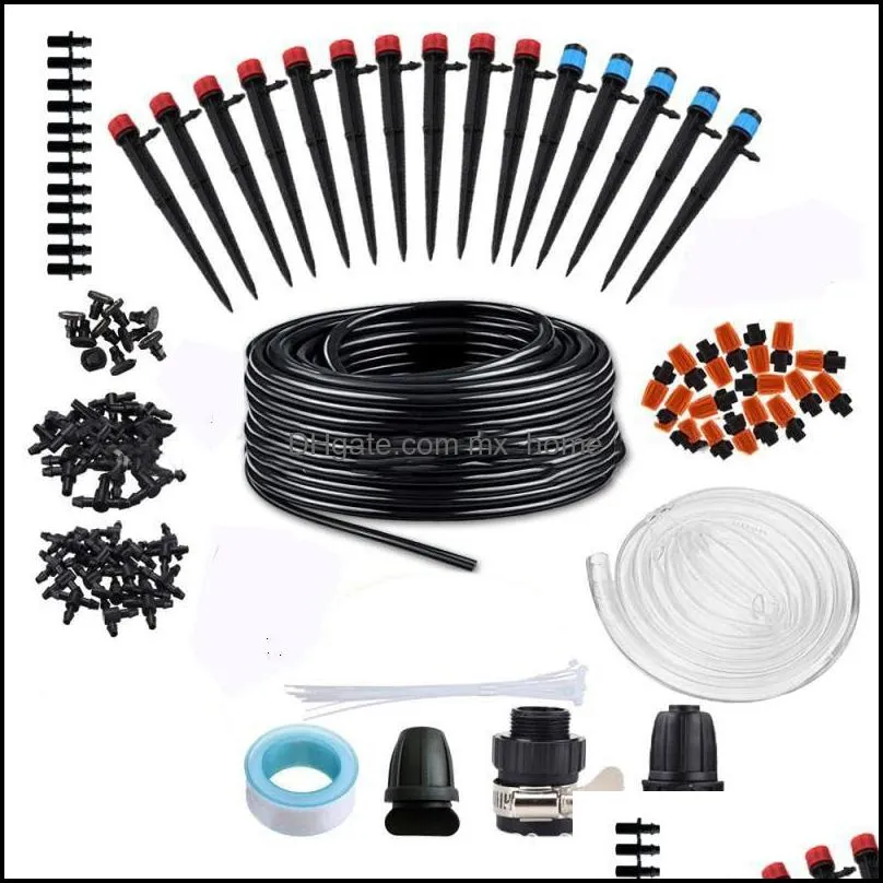 Watering Equipments Mini Drip Irrigation Kit Garden System Misting Cooling For Greenhouse/Lawn With Adjustable Sprinkler