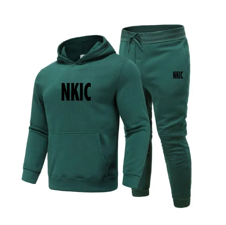 2022 Höst Vinter Träningsoverall Herr Damer NKIC Brand Huvtröja Kostym Bomull Par Jogging Sweatshirts Oversized Streetwear