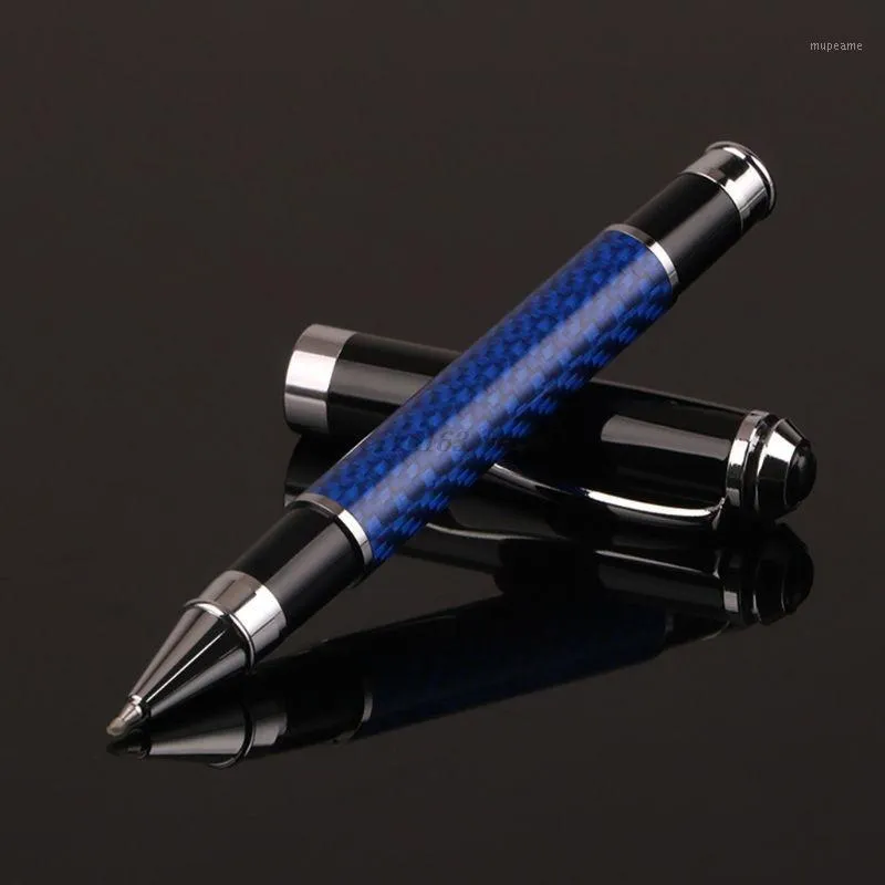 Tükenmez kalemler karbon fiber imza jel kalem siyah mürekkep iş yazma kırtasiye1