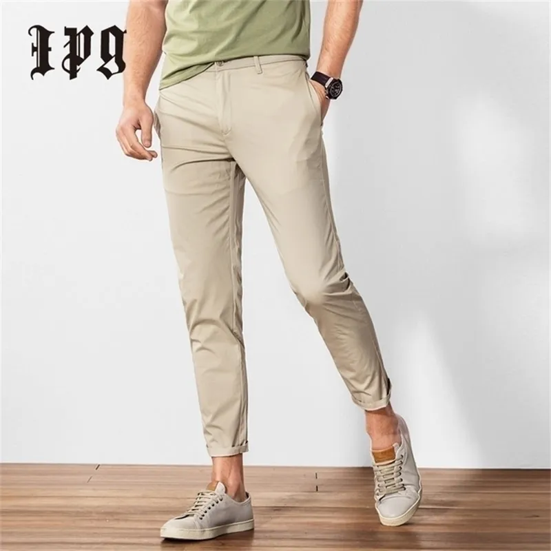 Male Pants Fashion Ankle Length Trousers Casual Men's Wear Breathable Cotton Men Clothing Multicolor Pant Big Size 210715