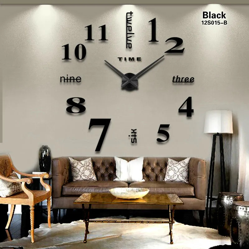 Nieuwe Woondecoratie Big Spiegel Wandklok Modern Design 3D DIY Groot Decoratieve Klokken Horloge Lunique Gift