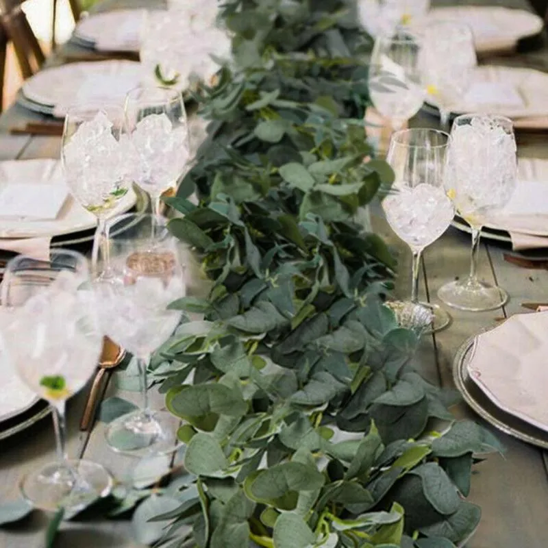 Simulation Cane Eco-friendly Waterproof Multi-colored Plastic Fake Eucalyptus Ratten Winding Vine Home Wedding Party Decor Decorative Flower