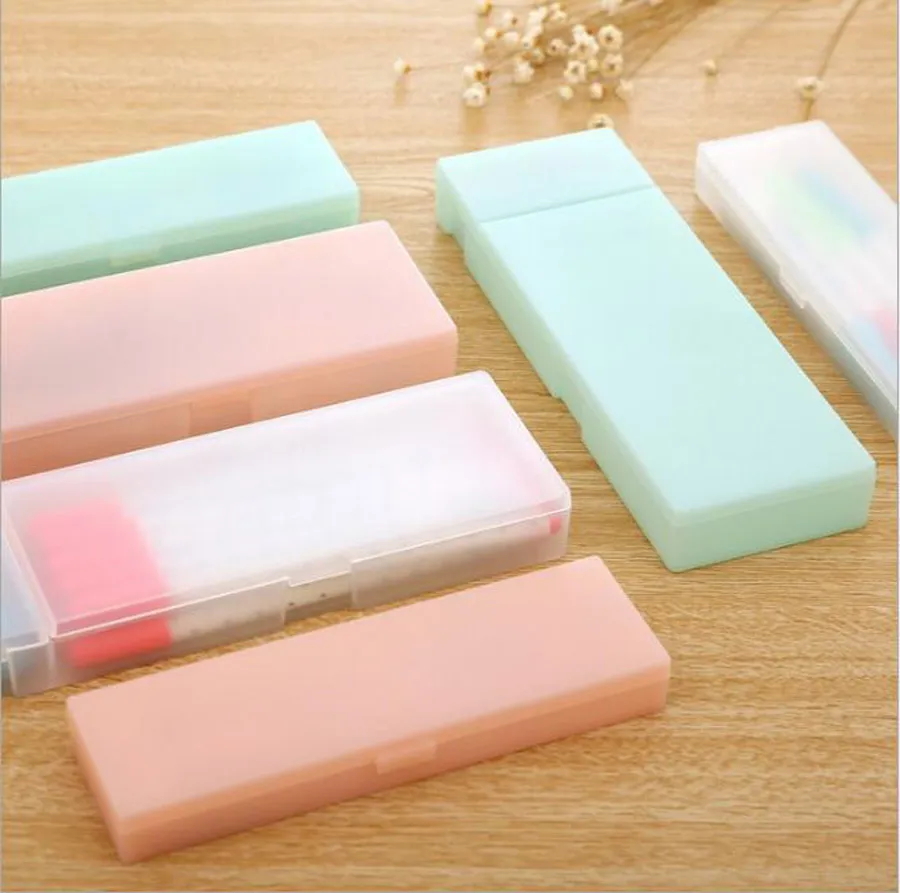 Wholesale Korean Transparent PP Plastic Pen Box Cute 2021 Small