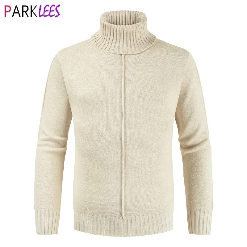 Mens Basic Turtleneck Thermal Sweater Autumn Long Sleeve Braided Sweaters Men Casual Slim Fit Jumper Knitwear Pull Homme 210522