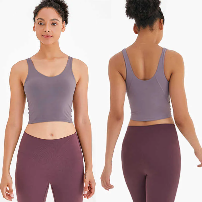 Womens U Back Yoga Longline Sports Bra Tank For Bodybuilding, Running, And  Fitness Workouts All Match Push Up Tank Crop Top From Luyogasports, $19.16