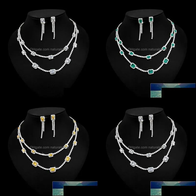 Cubic Zircon Super Luxury 2PCS Brazilian Bridal Wedding Jewelry Sets for Women Wedding African Nigerian Party Jewelry Set