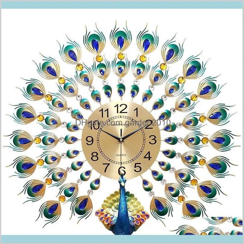 3D Peacock Wall Clock Europe Decor