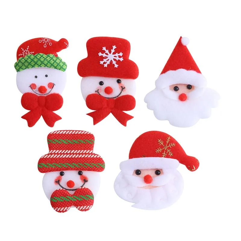 Décorations de Noël 5pcs joyeux ornement flanelle bonhomme de neige accessoire artisanat année bricolage père noël pendentifs ameublement décoration d'arbre