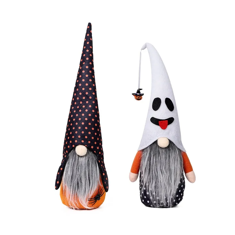 Großhandel Halloween Zwerge Plüsch Dekor Geist Kürbis Tomte handgemachte Handwerk schwedische Hut Zwerg skandinavische Ornament 875 B3