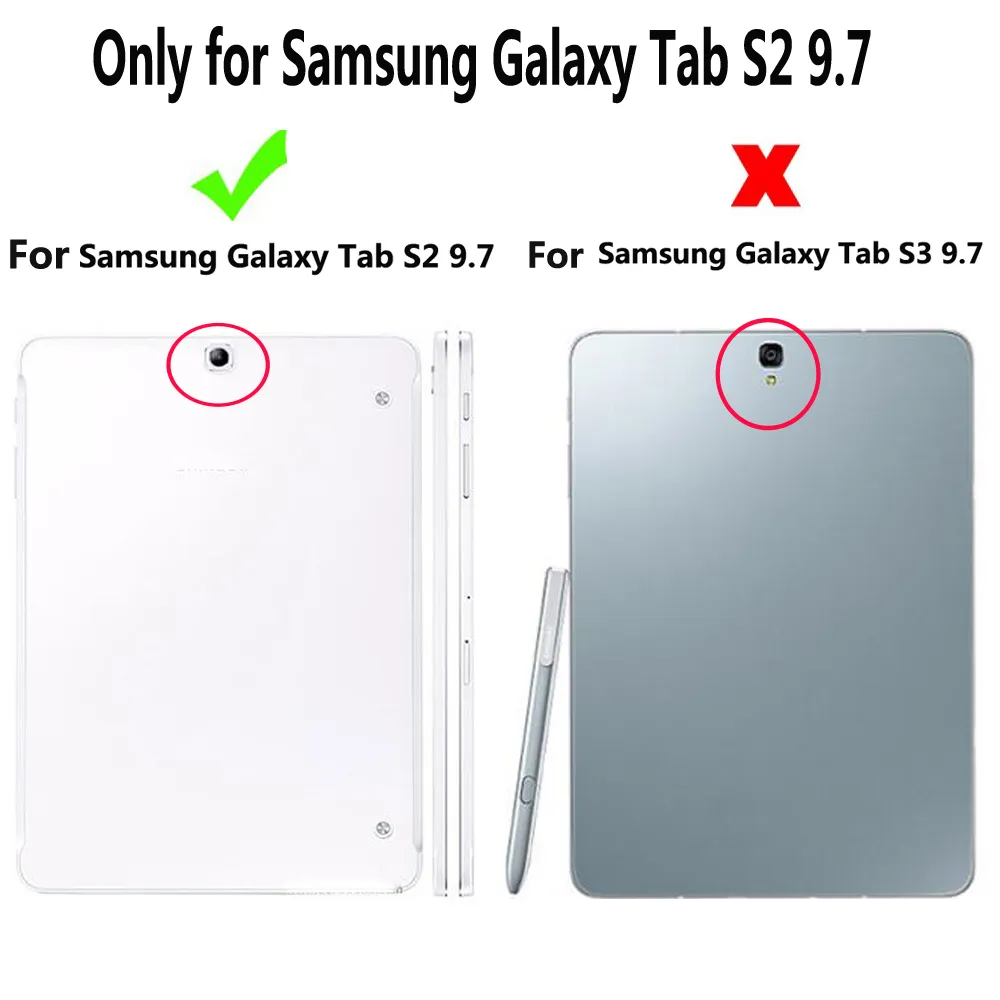 Custodia morbida antiurto traslucida per Samsung Galaxy Tab S2 9.7 SM-T810 T810 T815 T819N T813N Cover ultra sottile con penna stilo