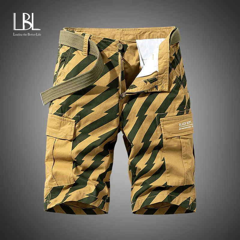 Hommes Coton Cargo Shorts Été Mens Casual Mode Solide Classique Poches Legwear Militaire 28-38 ropa hombr 210714