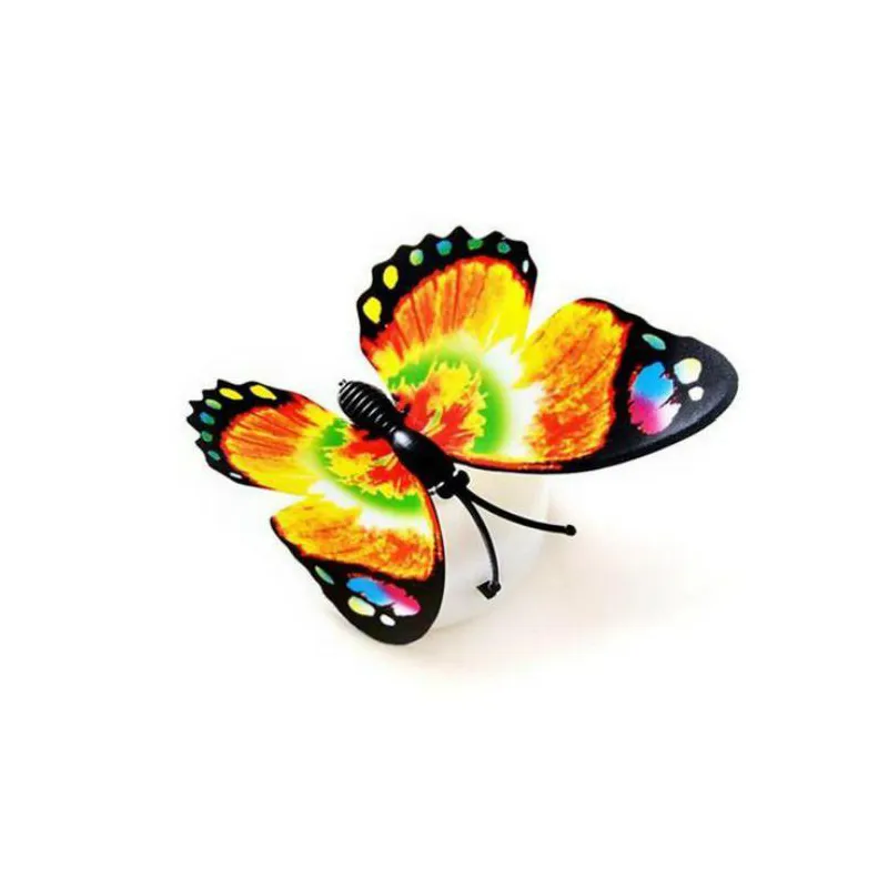 Väggklistermärkear Inredning Färgrik Byte Butterfly Led Night Light Lampa Hemrum Party Desk Decorations grossistpris