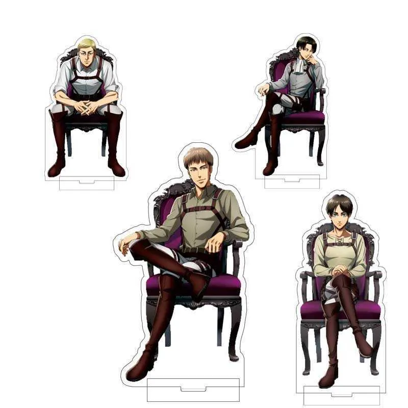 Hot Anime Attack on Titan Erwin Smith Acrylic Stand Display Model Plate Birthday Cake Decor Toy Cosplay Student Xmas Gift G1019