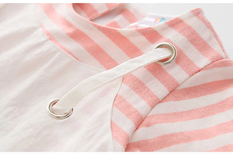  Summer Little Kids Children Short Sleeve Striped Fake Two Pcs Suspenders Dresses For Girls of 2 4 6 8 10 12 Years old (18)