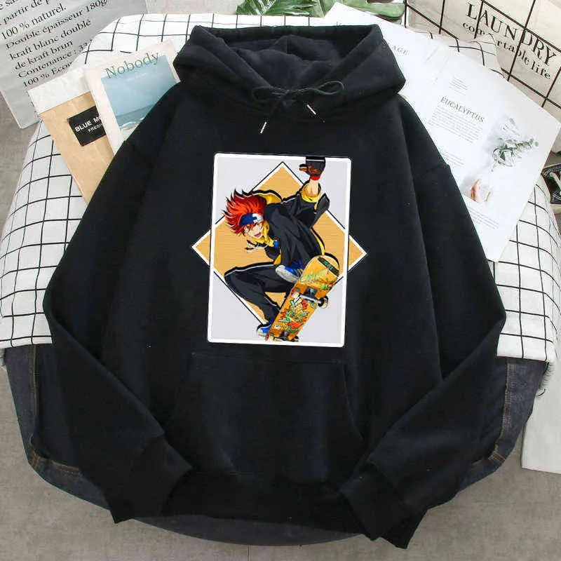 Anime Hoodie SK8 Anime Manga Drukuj Bluzy Unisex Bluzy Skateboard Casual Pullover Streetwear Japoński Mężczyźni Polar Hoodki H1227