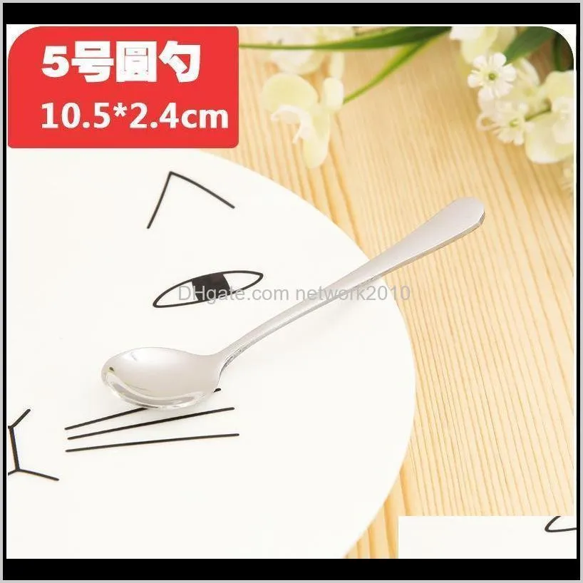 1pc Creative Stainless Steel Round Spoon Coffee Spoons Spoons Dessert Spoon