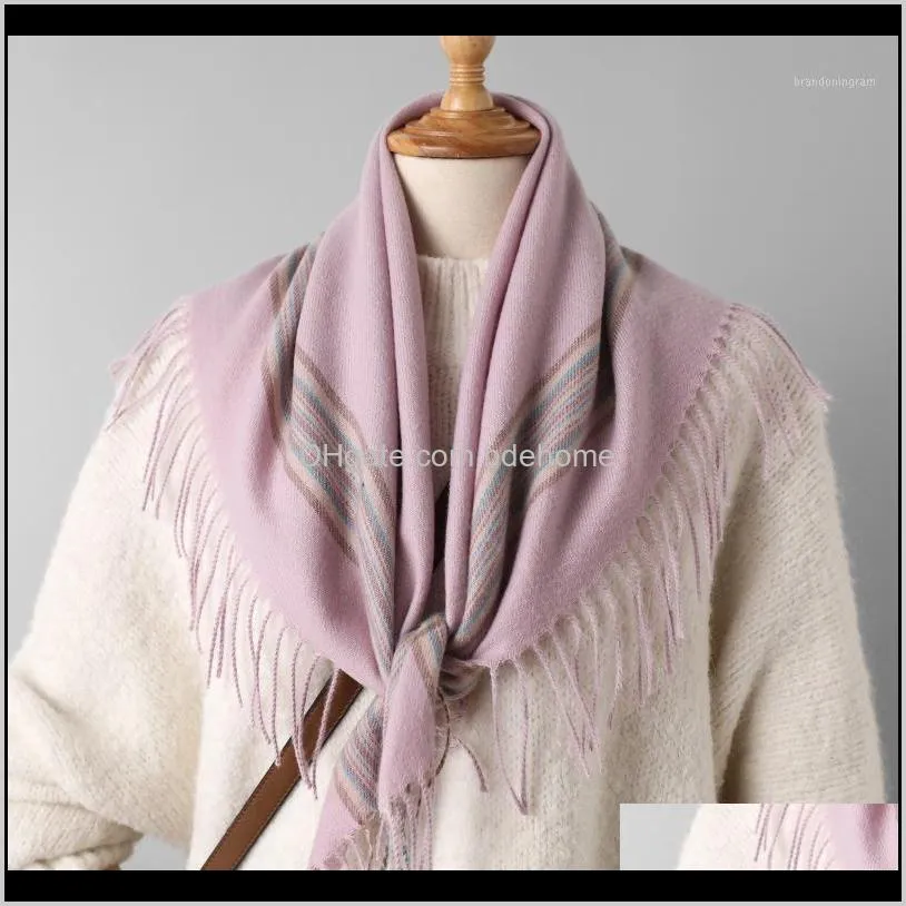 Wraps hattar, halsdukar Handskar Aessories Slipning 2021 Europa Andamerica Höst och vinter Imitation Cashmere Womens Scarf Tjockering Varm