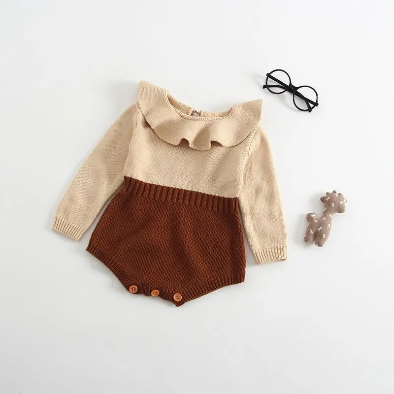 Pullover 0-24M Winter Baby Knitting Romper Jumpsuit Woolen Soft Long Sleeve Born Boys Girls One-pieces Cute Clothes